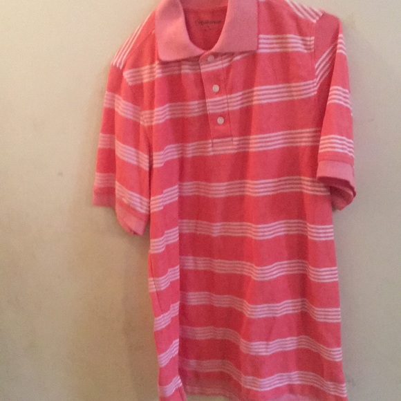 croft & barrow Other - ✨3/$30 Croft Barrow Stripe Salmon Pink Polo Shirt